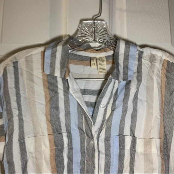 NWT Japna Multicolor Striped Button front Short Sleeve Dress XS - Picture 3 of 11